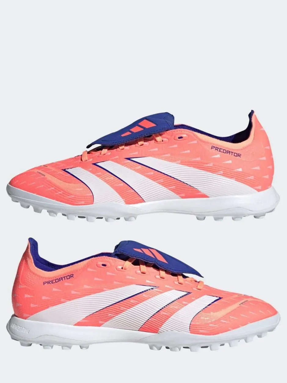 adidas Coral/White Adult Predator League Fold-Over Tongue Turf Boots New