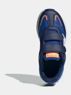 adidas Dark Blue Tensaur Switch Hook and Loop Kids Trainers Hot