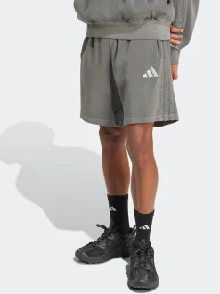 adidas All SZN French Terry Washed 100% Cotton 8 Inch Shorts Grey Clearance