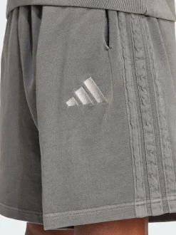 adidas All SZN French Terry Washed 100% Cotton 8 Inch Shorts Grey Clearance