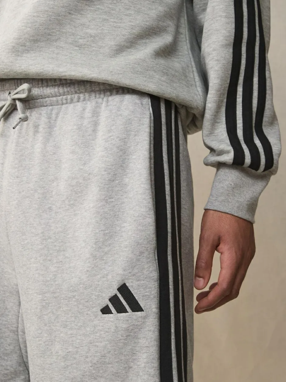 adidas Grey Essential 3-Stripes French Terry Shorts Discount
