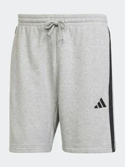 adidas Grey Essential 3-Stripes French Terry Shorts Discount