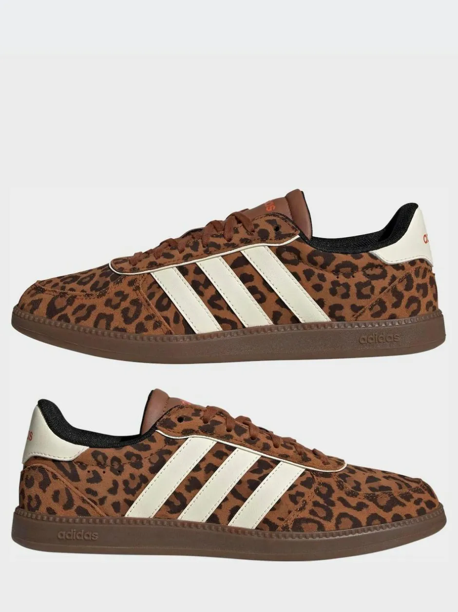 adidas Leopard Print/White Breaknet Sleek Trainers Clearance