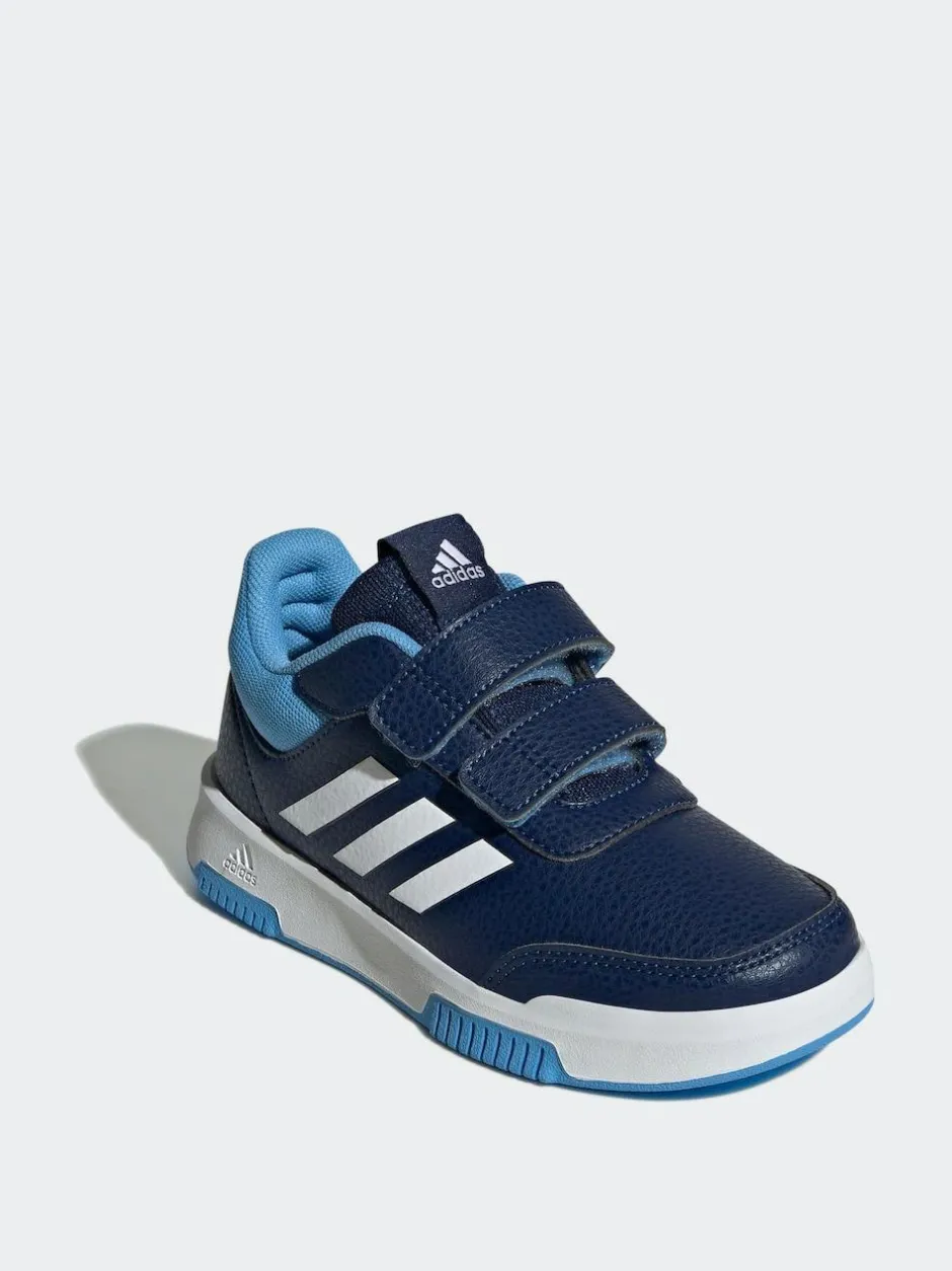 adidas Navy/Blue/White Hook and Loop Tensaur Kids Trainers New