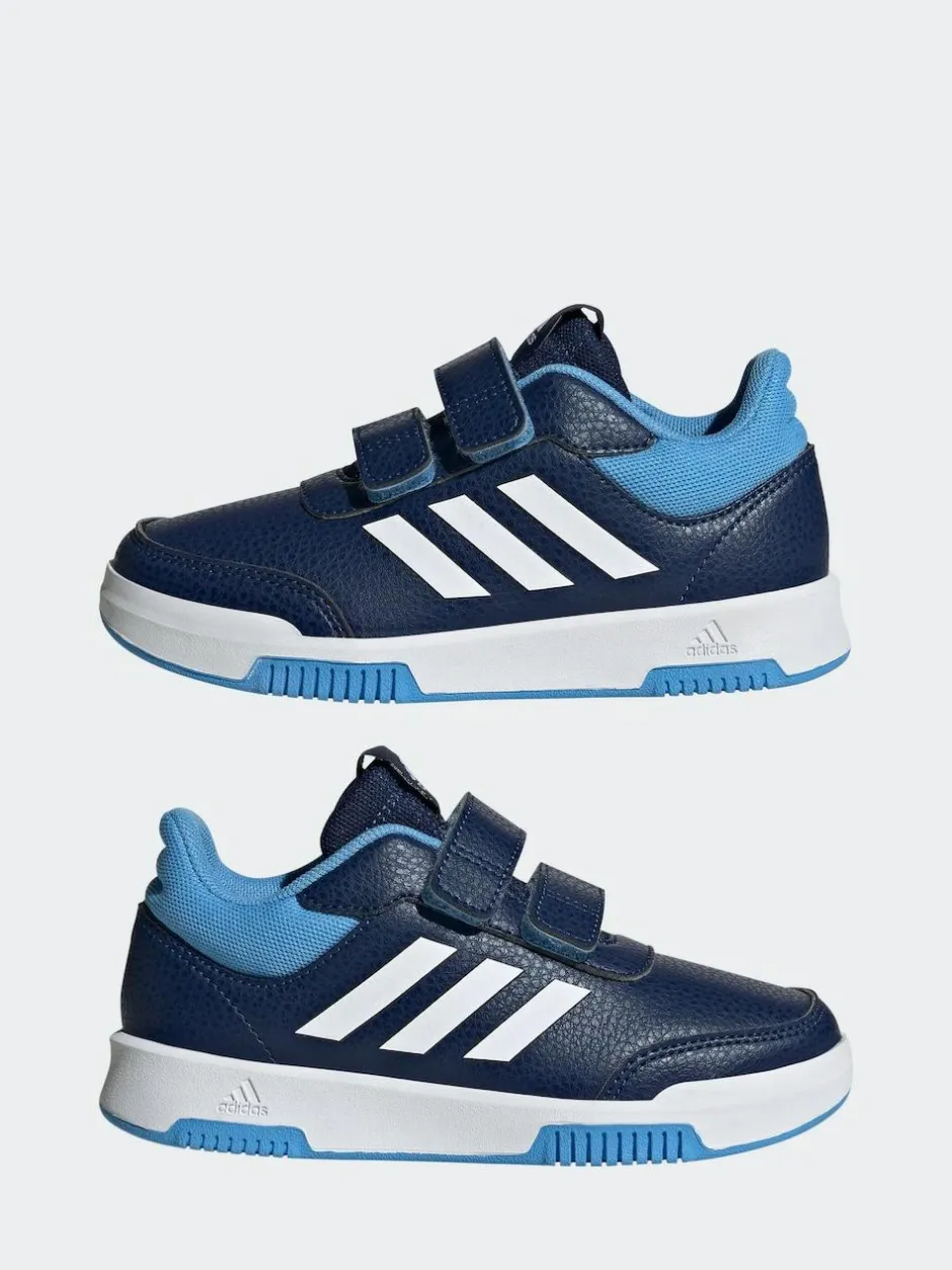 adidas Navy/Blue/White Hook and Loop Tensaur Kids Trainers New