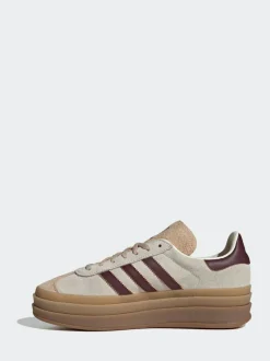 adidas originals Beige/Red Gazelle Bold W Trainers New