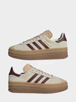 adidas originals Beige/Red Gazelle Bold W Trainers New