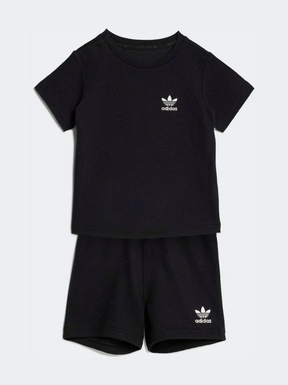 adidas originals Waffle T-Shirt and Shorts Set Black Online