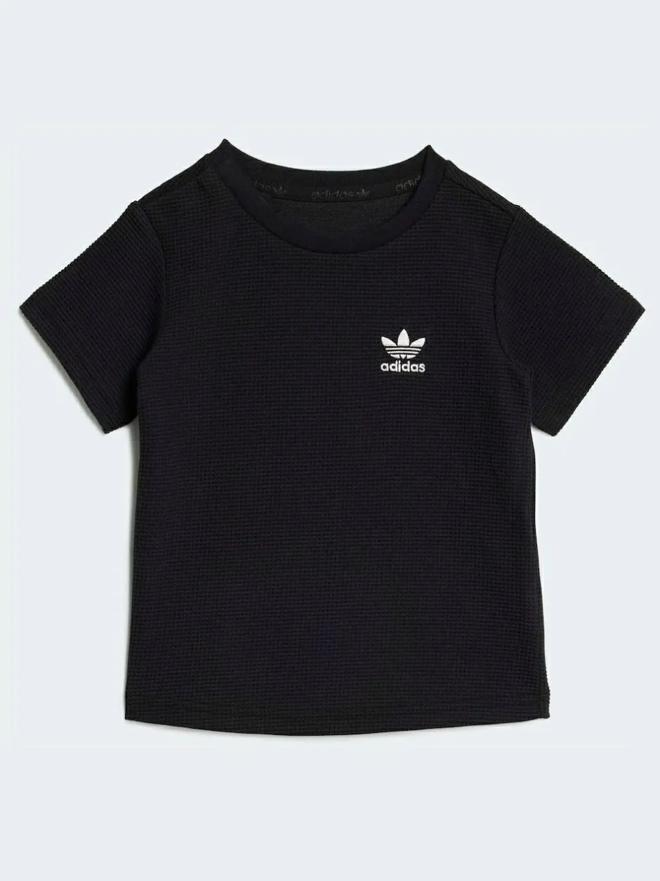 adidas originals Waffle T-Shirt and Shorts Set Black Online