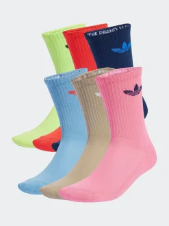 adidas Originals Blue Trefoil Crew Socks 6 Pack Hot