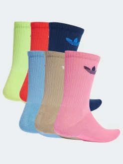 adidas Originals Blue Trefoil Crew Socks 6 Pack Hot
