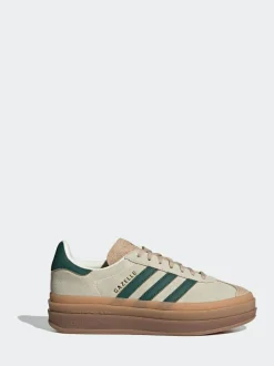 adidas originals Brown/Green Gazelle Bold W Trainers Hot