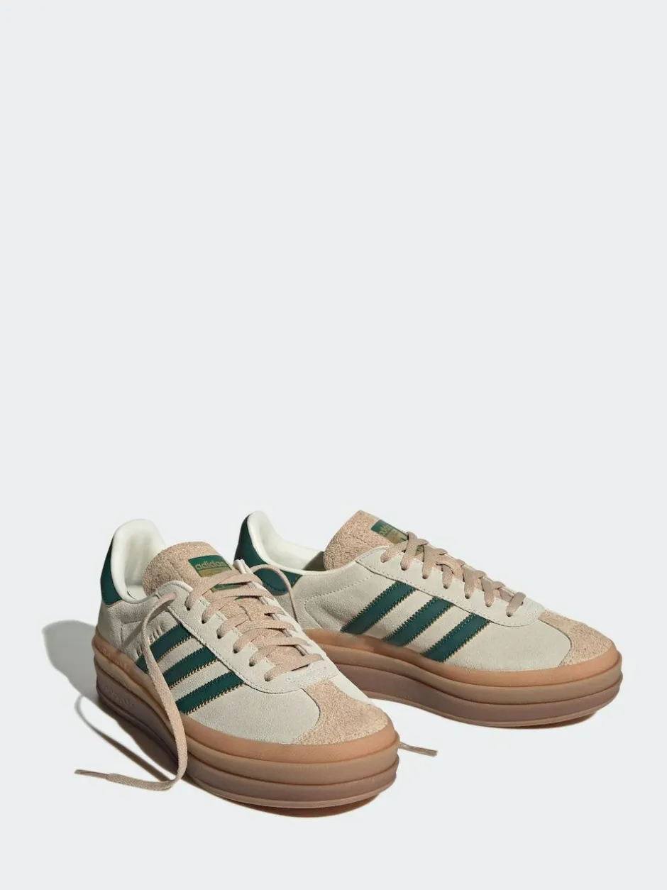 adidas originals Brown/Green Gazelle Bold W Trainers Hot