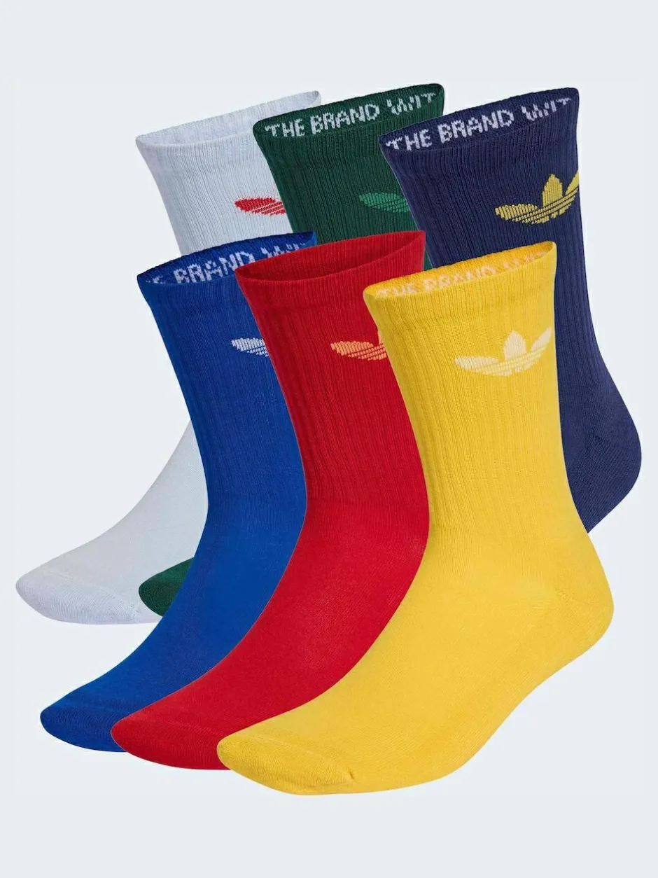adidas Originals Light Blue Trefoil Crew Socks 6 Pack Online
