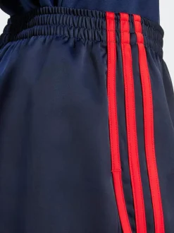 adidas originals Navy/Red 3 Stripe Satin Sprinter Shorts Clearance