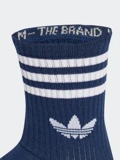 adidas originals Off White Crew 3-Stripes Crew Socks 3 Pairs New