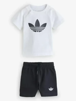adidas originals Trefoil Top and Shorts Infant Set White Online
