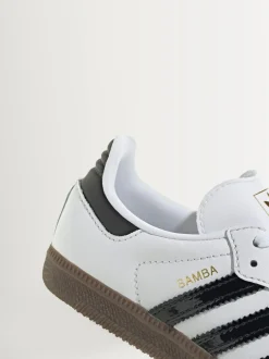 adidas originals White/Black Samba OG Kids Trainers