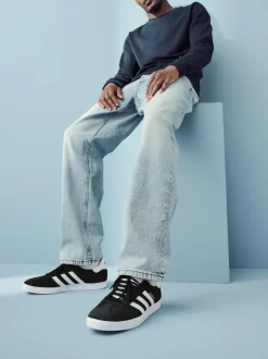 adidas originals White/Black Gazelle Trainers Sale