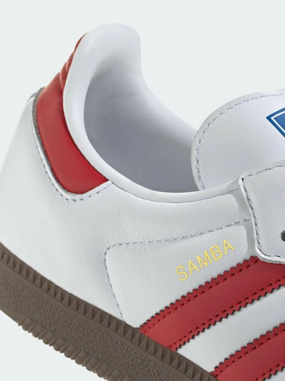adidas originals Samba Trainers White/Red Online