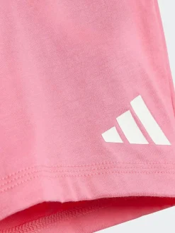 adidas Pink Essentials T-Shirt and Shorts Set Infant Kids Outlet