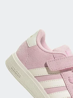adidas Pink/White Grand Court 2.0 Elastic Lace Infant Trainers