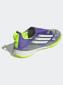 adidas Purple/Lime Kids F50 League Laceless Turf Boots Outlet