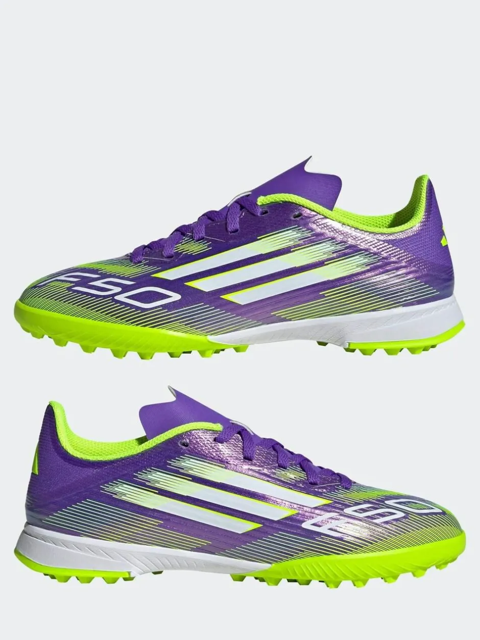 adidas Purple/White Kids F50 League Turf Boots Best