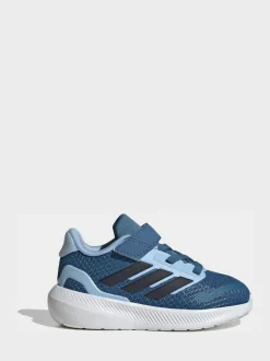 adidas Sky Blue Runfalcon 5 Hook and Loop Easy On Infant Trainers Best
