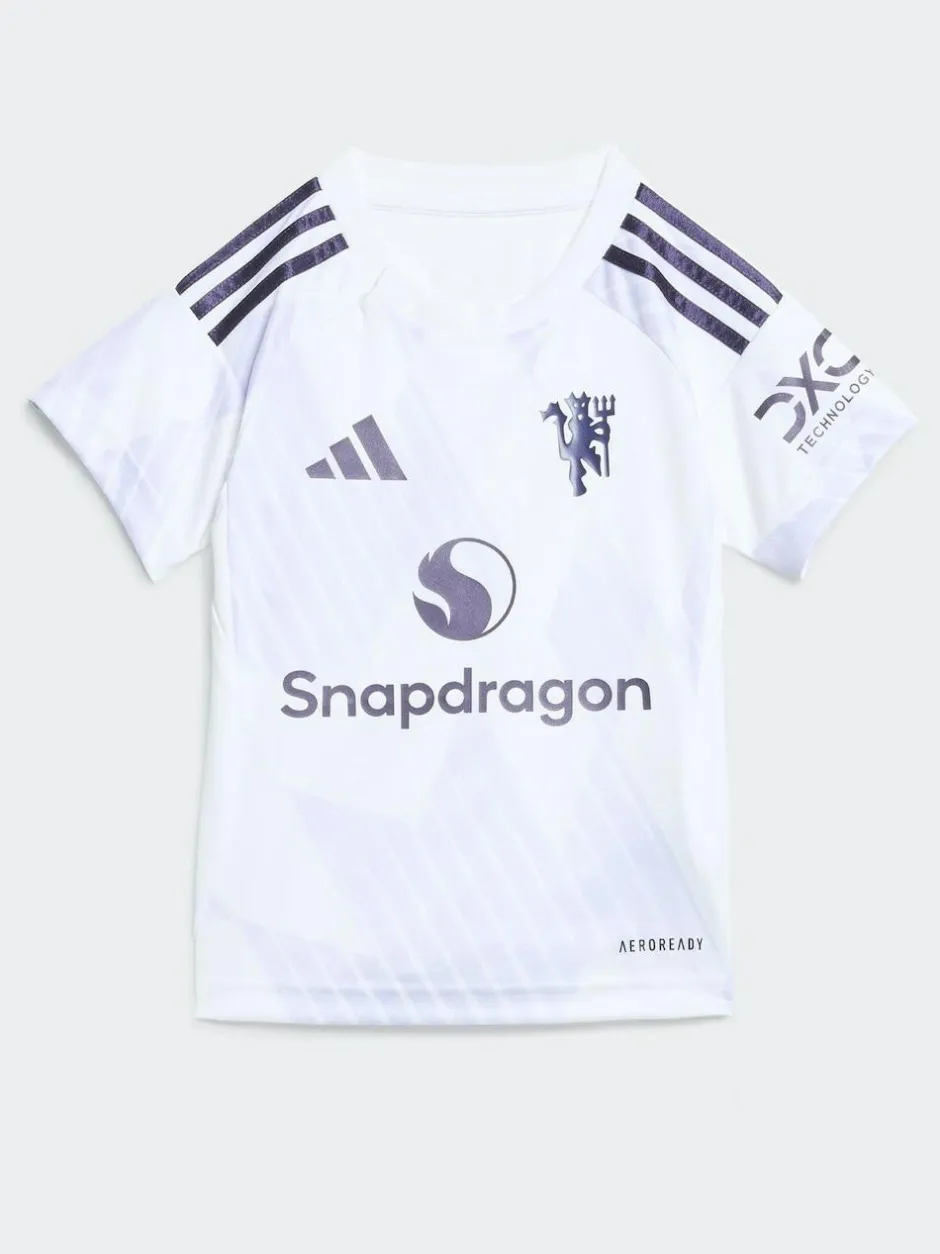 adidas White Baby Kids Manchester United 25/26 Away Kit Hot