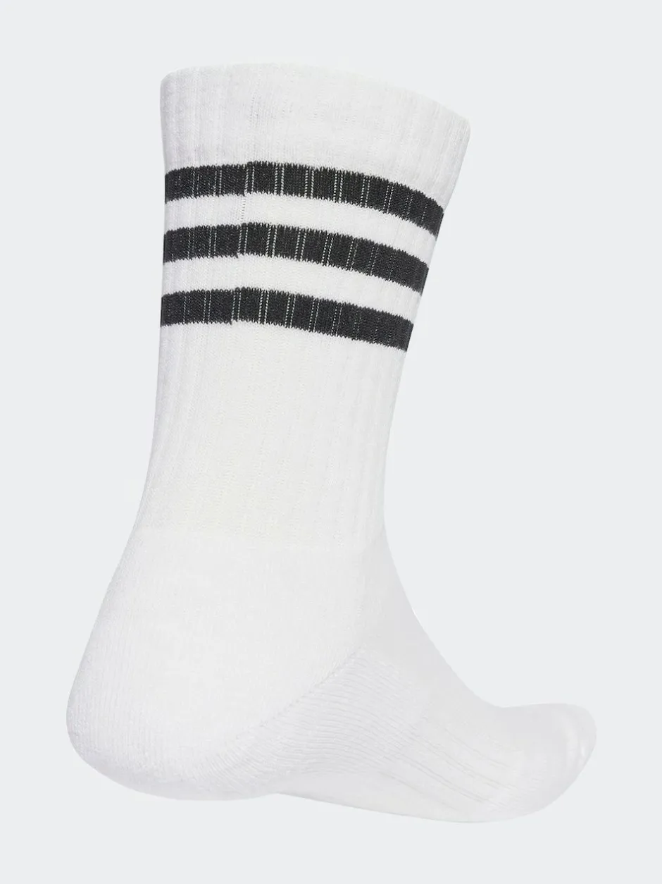 adidas White Ecru 3-Stripe Crew Length Socks 3 Pack Best