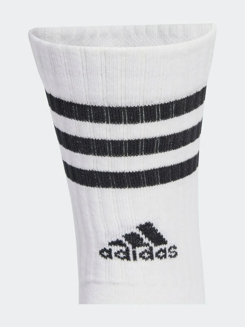 adidas White Ecru 3-Stripe Crew Length Socks 3 Pack Best