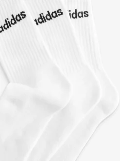 adidas White Linear Crew Cushioned Socks 3 Pack Outlet