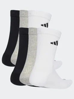 adidas White Logo Crew Socks 6 Pack