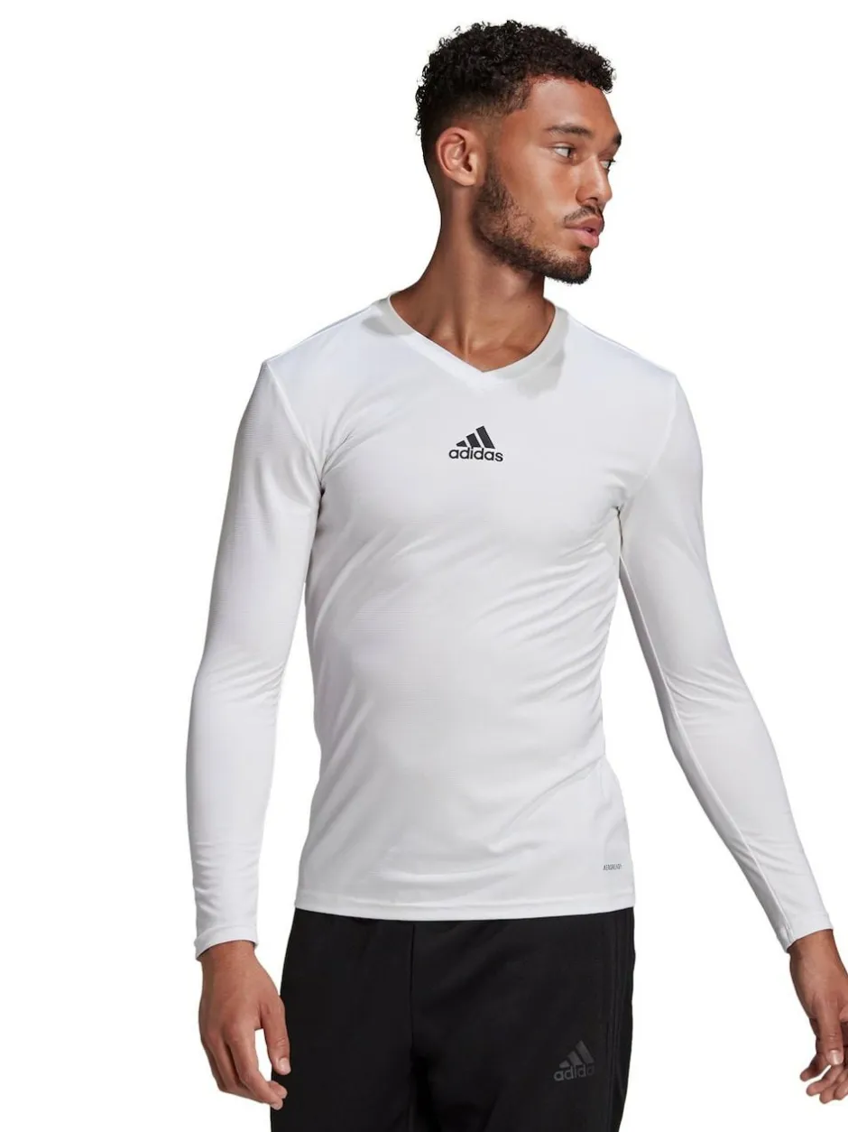 adidas Teamwear Base Layer Long Sleeve Top White New