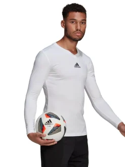 adidas Teamwear Base Layer Long Sleeve Top White New