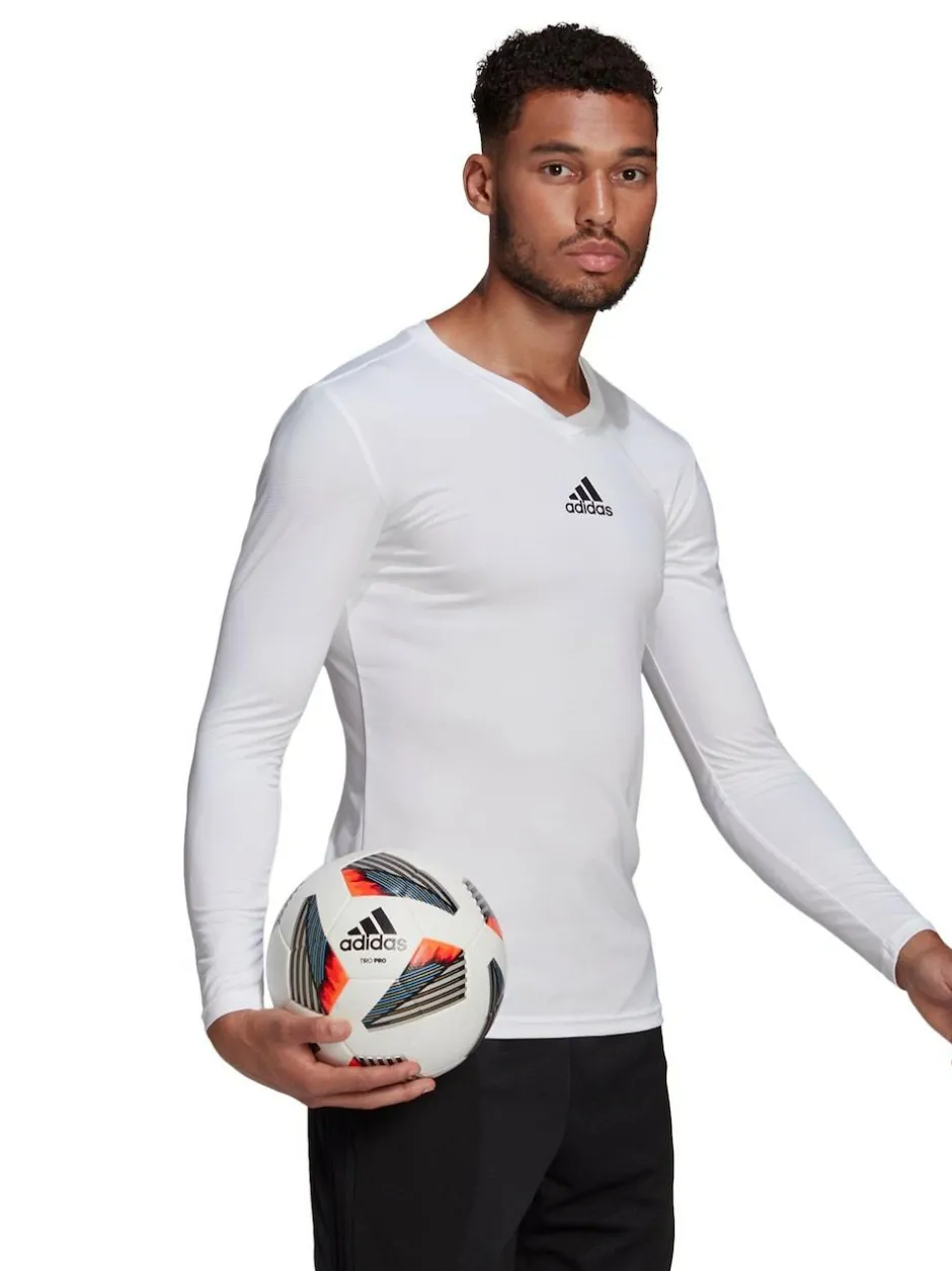 adidas Teamwear Base Layer Long Sleeve Top White New