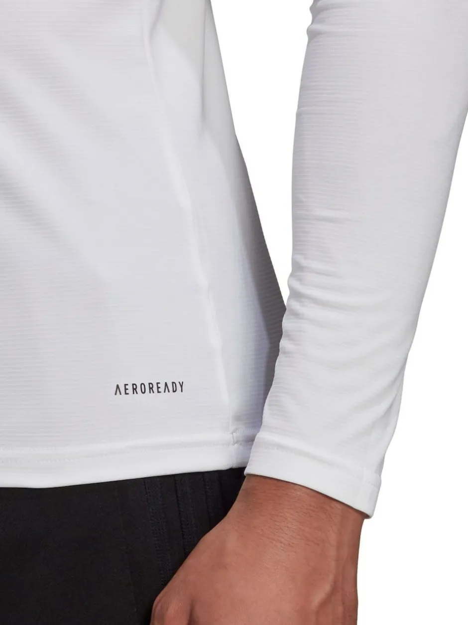 adidas Teamwear Base Layer Long Sleeve Top White New