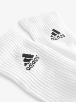 adidas White/Black Cushioned Crew Socks 6 Pack Clearance