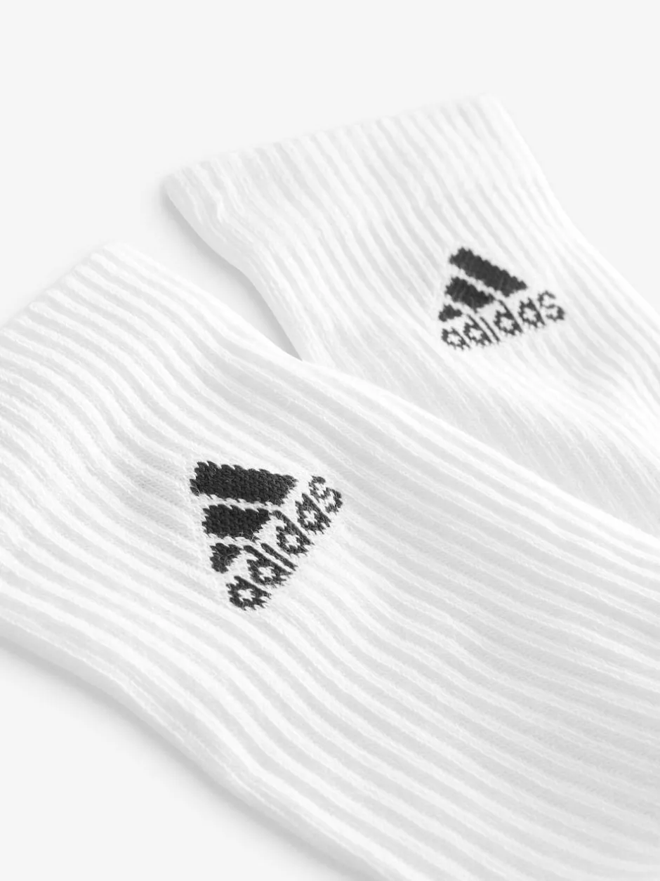 adidas White/Black Cushioned Crew Socks 6 Pack Clearance