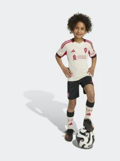 adidas White/Black Mini Kids Liverpool FC 25/26 Away Kit Discount