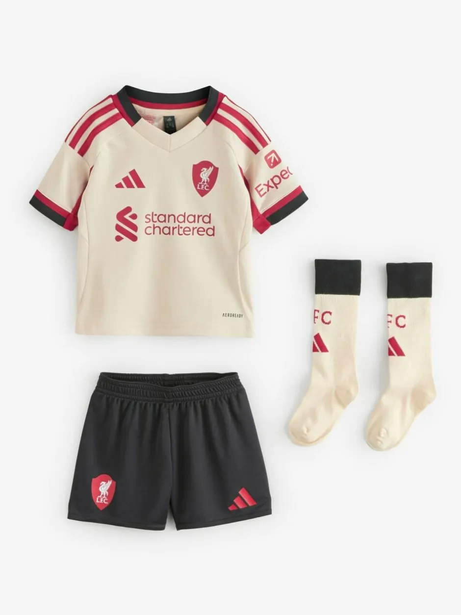 adidas White/Black Mini Kids Liverpool FC 25/26 Away Kit Discount