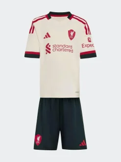 adidas White/Black Mini Kids Liverpool FC 25/26 Away Kit Discount