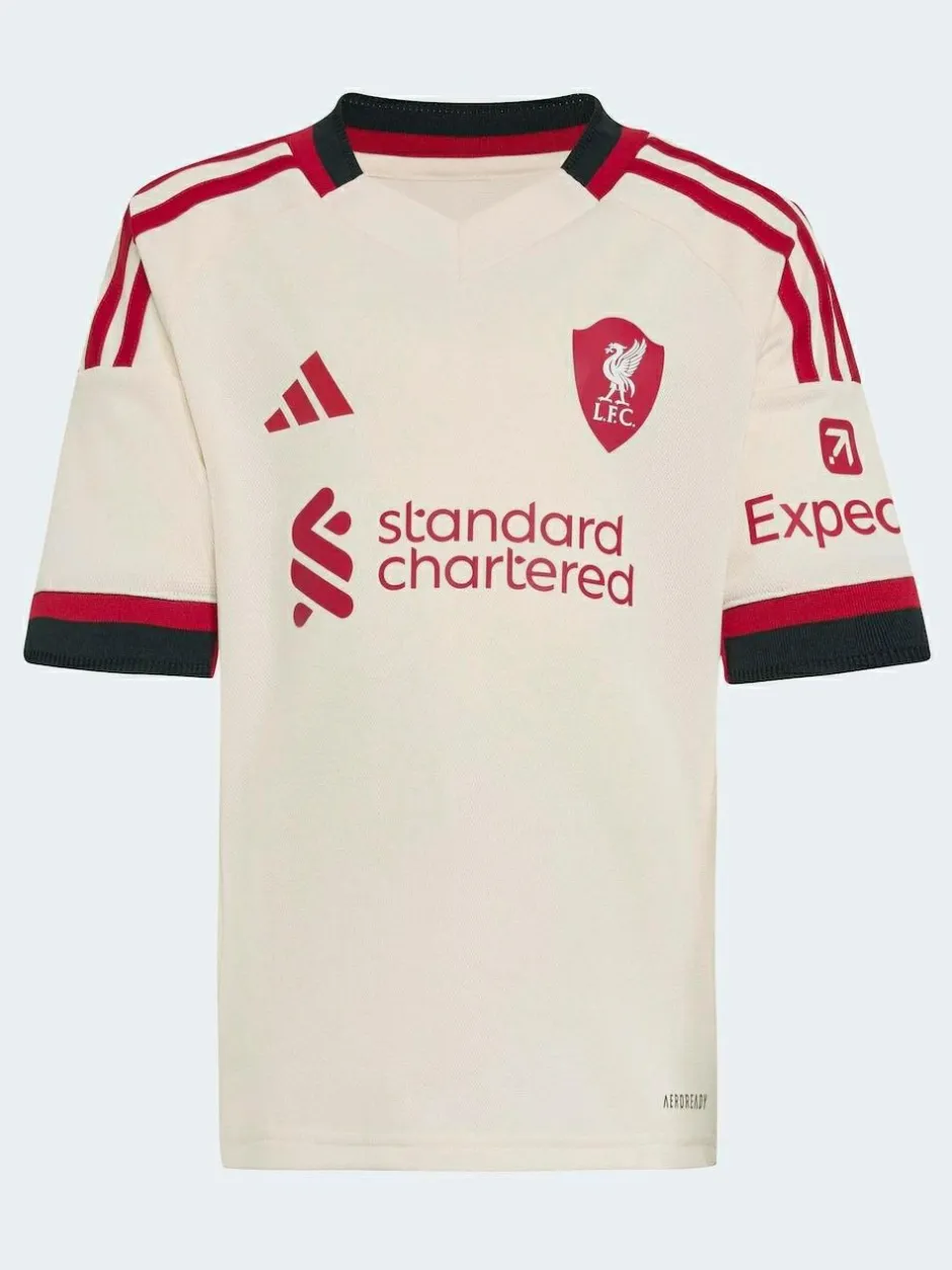 adidas White/Black Mini Kids Liverpool FC 25/26 Away Kit Discount