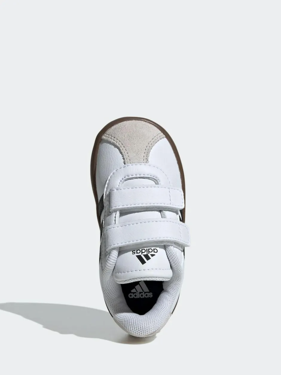 adidas White/Black VL Court 3.0 Hook and Loop Infant Trainers