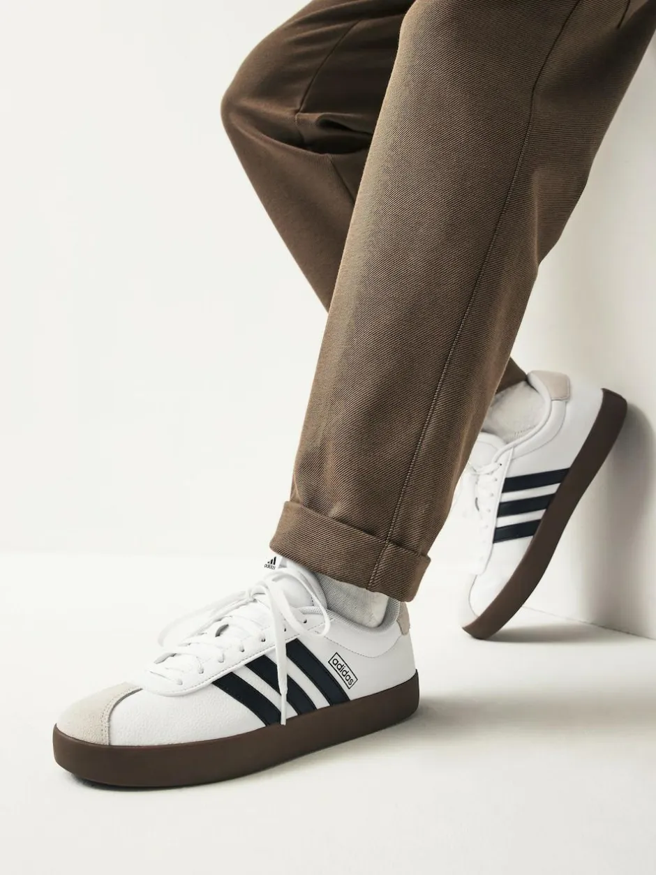 adidas White/Black VL Court Trainers New
