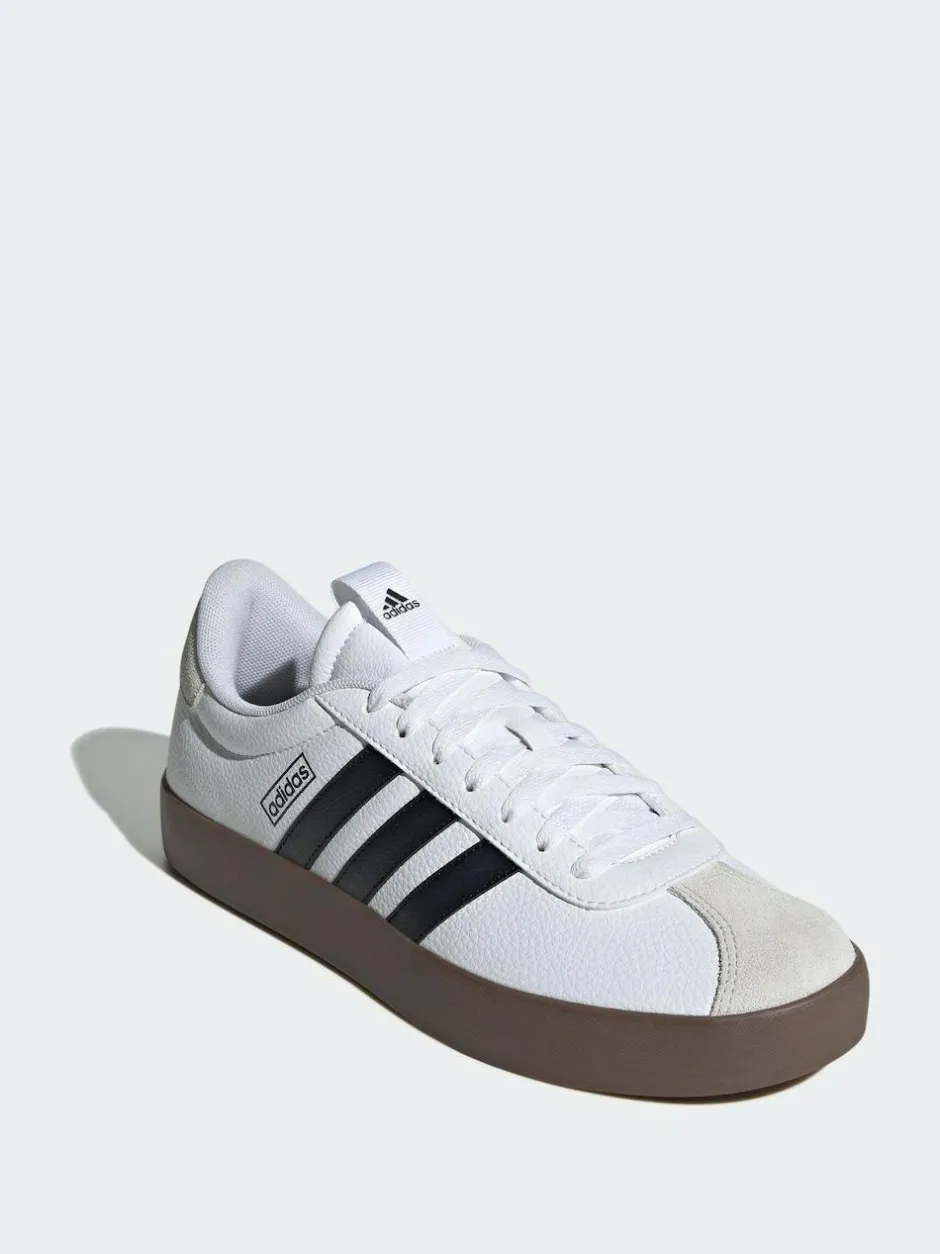adidas White/Black VL Court Trainers New