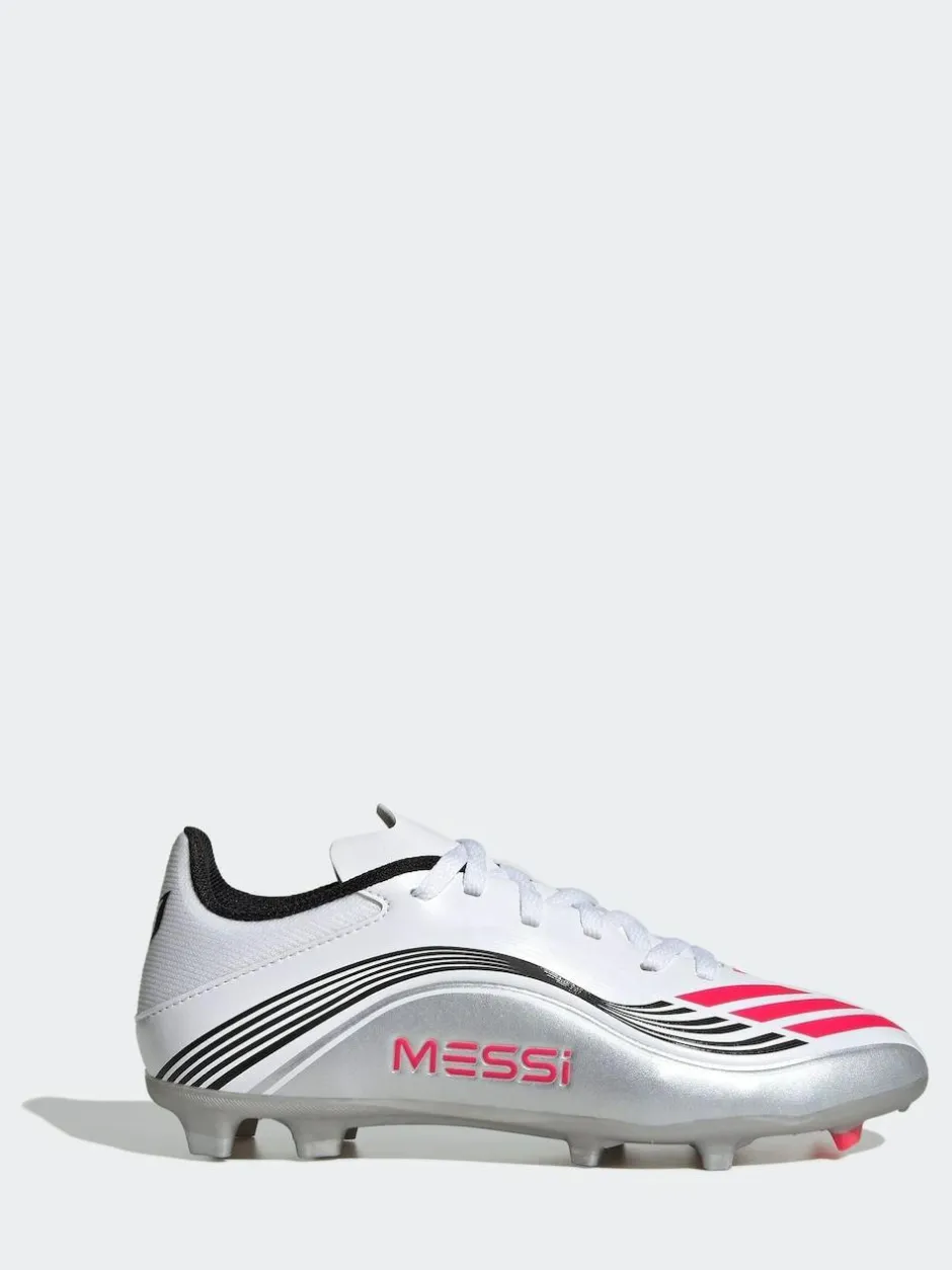 adidas White/Blue Kids F50 Messi League Firm/Multi Ground Boots Online