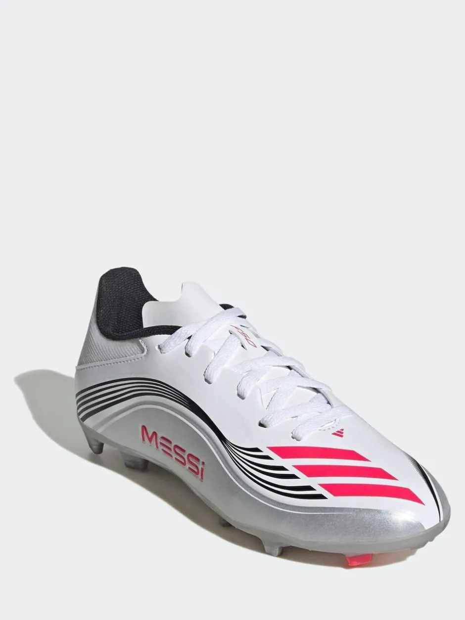 adidas White/Blue Kids F50 Messi League Firm/Multi Ground Boots Online