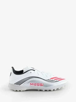 adidas White/Blue Kids F50 Messi League Turf Boots